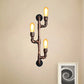 Frendorf | Warehouse Waterpijp Wandlamp met Blootgestelde Gloeilamp 2/3 Lichten IJzeren Wandlamp in Verweerd Koper