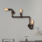 Frendorf | 2/3 Köpfe Wandmontage Beleuchtung Rustikaler Stil Rohr Metall Wandleuchte mit freiliegender Glühbirne in Antikbronzefinish für das Wohnzimmer