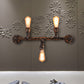 Frendorf | Metalen Op en Neer Wandlamp met Pijppatroon Vintage Stijl 3 Bulbs Woonkamer Wandmontage Licht in Brons