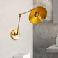 Frendorf | Industrieller Stil Schwenkarmschreibtischlampe mit ausladendem Schirm 1 Licht Metall Wandmontage Licht in Messing