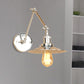 Frendorf | Vintage Stijlvolle Schotel Wandlamp 1 Licht Metaal Wandmontage Lamp met Slingerarm in Messing/Koper