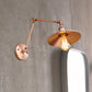 Frendorf | Vintage Stijlvolle Schotel Wandlamp 1 Licht Metaal Wandmontage Lamp met Slingerarm in Messing/Koper