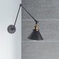 Frendorf | 1 Licht Verstelbare Wandlamp met Cone Shade Metaal Retro Binnen Wandlamp Licht in Zwart/Wit