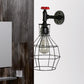 Frendorf | Globe Caged Corridor Wandlamp met Ventiel Deco Vintage Metaal 1 Licht Zwart/Bronze Wandlamp