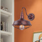 Frendorf | 10"/14" W 1 Kopf Käfig Wandleuchte mit Scheune Schirm und Gänneck Arm Eisen Restaurant Wandmontage Licht in Schwarz/Weiß