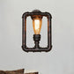 Frendorf | 1 Glühbirne Rechteckige Rohr Wandleuchte Antik Stilvolles Schwarz/Rost Eisen Wandmontierte Lampe für Schlafzimmer