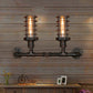 Frendorf | Steampunk Stil Zylinder Wandlampe mit Drahtgestell 2 Köpfen Eisen Wandleuchte in Gealtertem Bronze für Wohnzimmer