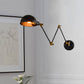 Frendorf | Dome Shade Schlafzimmer Wandlicht Wandleuchte Industrie Metall 1 Kopf Schwarz Lesewandleuchte mit verstellbarem Arm