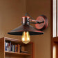 Frendorf | Metallische Untertasse Wandleuchte Antikstil 1-Birnen Flur Wandleuchte Lampe in Schwarz/Rost