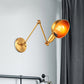 Retro Dome Wandlampe 1 Lampen Metall Wandbeleuchtung mit Schwenkarm in Messing/Chrom für Badezimmer