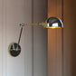 Retro Dome Wandlampe 1 Lampen Metall Wandbeleuchtung mit Schwenkarm in Messing/Chrom für Badezimmer