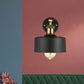 Frendorf | 1 Licht Wandschlamp Loftstijl Koepel/Trommel Schaduw Metaal Verstelbare Wandlamp in Zwart voor Slaapkamer