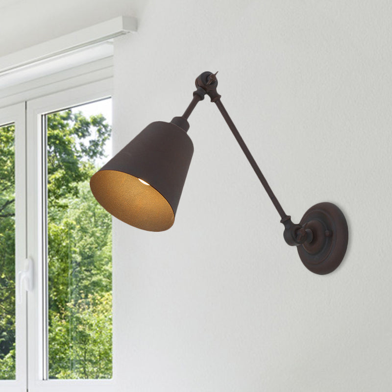 Frendorf | 1 Licht Metalen Wandlamp Hedendaags Zwart/Roest Getailleerde Slaapkamer Wandlamp Sconces met Verstelbare Arm
