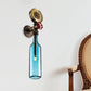 Frendorf | Braun/Blaue Flasche Wand Scone Lampe Vintage Stilvolle Glas 1 Glühbirne Wohnzimmer Wandbeleuchtung mit Manometer und Ventil