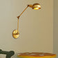 Frendorf | Metalen Swing Arm Wandverlichting met Komkap Vintage Stijl 1 Licht Studie Kamer Wandlamp in Messing