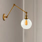 Frendorf | Messing Ein Licht Wandlampe Vintage Klarglas Sphärische Beleuchtungseinrichtung für Schlafzimmer