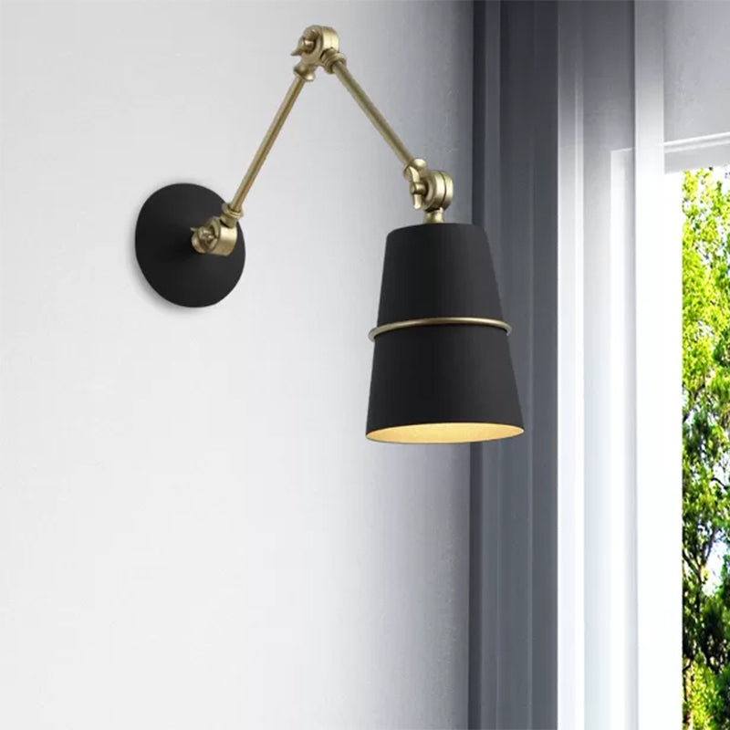 Frendorf | 1 Licht Wandeinbauleuchte Moderner Stil Abgeschrägte Metall Wandbeleuchtung mit Schwenkarm in Schwarz/Weiß für Flur