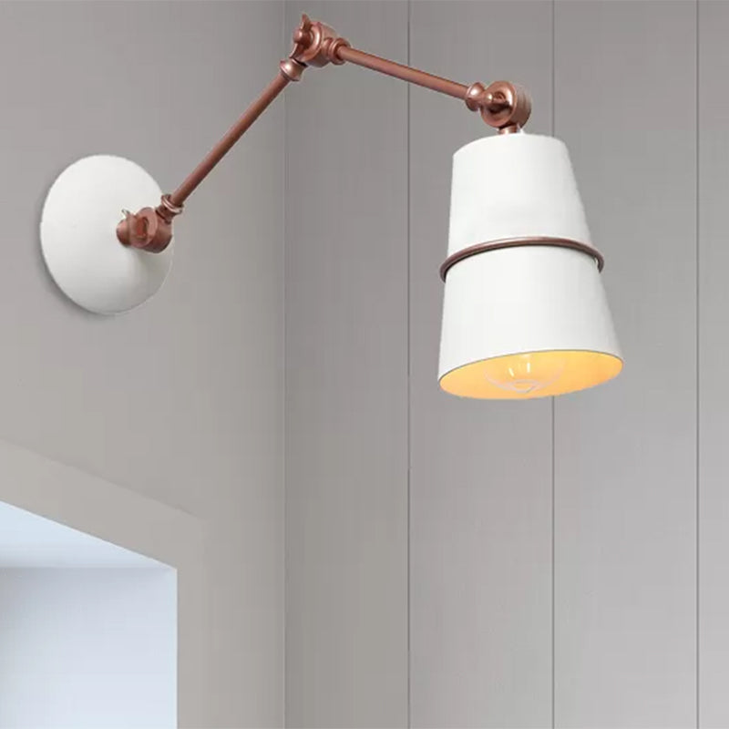 Frendorf | 1 Licht Wandeinbauleuchte Moderner Stil Abgeschrägte Metall Wandbeleuchtung mit Schwenkarm in Schwarz/Weiß für Flur