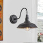 Frendorf | Antieke stijl schuurmuurlamp 1 licht ijzeren wandlamp met goose-neck arm in brons/roest voor slaapkamer