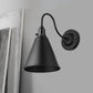Frendorf | 1 Kopf Gooseneck Wandbeleuchtung mit konischer Schirm Industrielles schwarzes Metall Wandleuchte für das Esszimmer