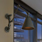 Frendorf | Industrielle Schwenkarm Wandsockelleuchte 1 Licht Metall Wandlampe mit konischem Schirm in Schwarz für das Arbeitszimmer