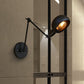 Frendorf | 1 Glühbirne Metall Wandbeleuchtung Industriell Schwarz Schwenkarm Studierzimmer Wandlampe Licht mit Schalen Shade