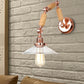 Frendorf | Kegelvormige Heldere Glazen Wandlamp Vintage Enkelvoudige Bulb Woonkamer Sconces Licht in Roze Goud met Arm