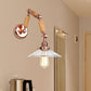 Frendorf | Kegelvormige Heldere Glazen Wandlamp Vintage Enkelvoudige Bulb Woonkamer Sconces Licht in Roze Goud met Arm
