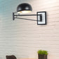 Frendorf | Schwenkarm-Metall-Wandleuchte mit Kuppelschirm Retro Stilvolle 1-Licht-Nachtwandbeleuchtung in Schwarz/Weiß