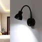 Frendorf | Industrieller Stil Schalenform Wandlampe Metall 1 Licht verstellbarer Arm in Schwarz