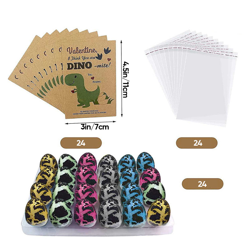 Frendorf | 24 Stück Dinosaurier-Ei-Schlupfkarte