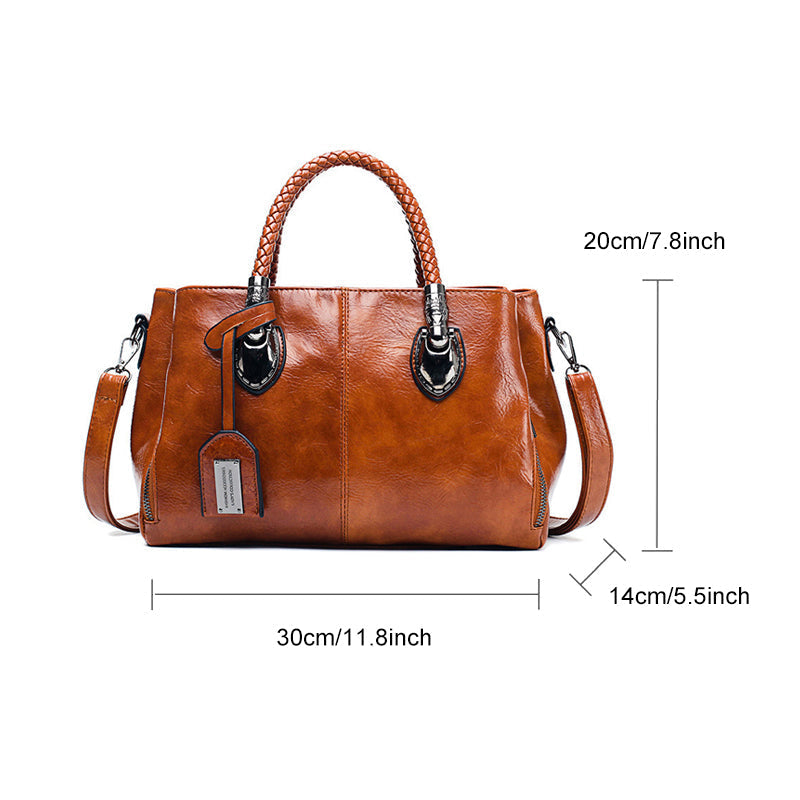 Frendorf | Neue Handtaschen aus Ölwachsleder Boston, große Tragetasche aus weichem Leder