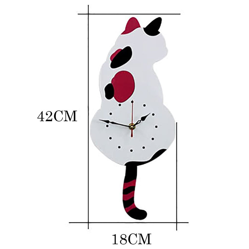 Nordic Cat Schwanzwedelnde Wanduhr