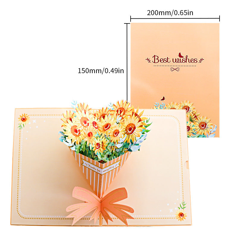 Frendorf | BloomLux® Handgemachte 3D‑Blumen-Grußkarte | 1+2 GRATIS