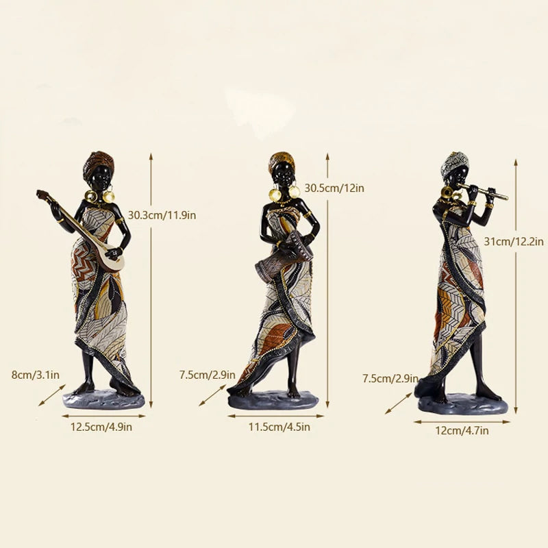 Afrikanische weibliche Musiker-Skulptur