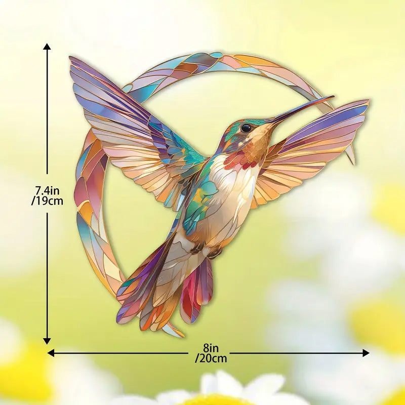 Frendorf | HummiGlow Lebendiger Kolibri Sonnenfänger – Strahlende Fensterdekoration