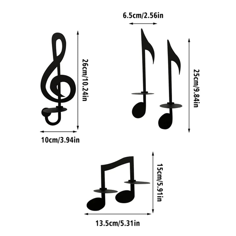 Schwarze Musiknoten Wandlampe