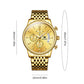 Frendorf | Luxus Gold Drei-Augen Chronograph Zifferblatt Automatische Mechanische Uhr