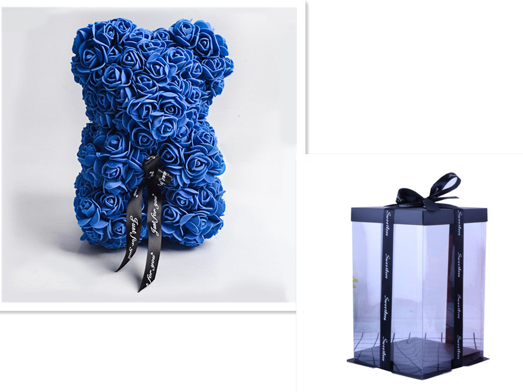 Frendorf | Valentinstag Geschenk Rose Bär Ewige Blume Rose Teddybär PE Schaum Bär 25cm Valentinstag