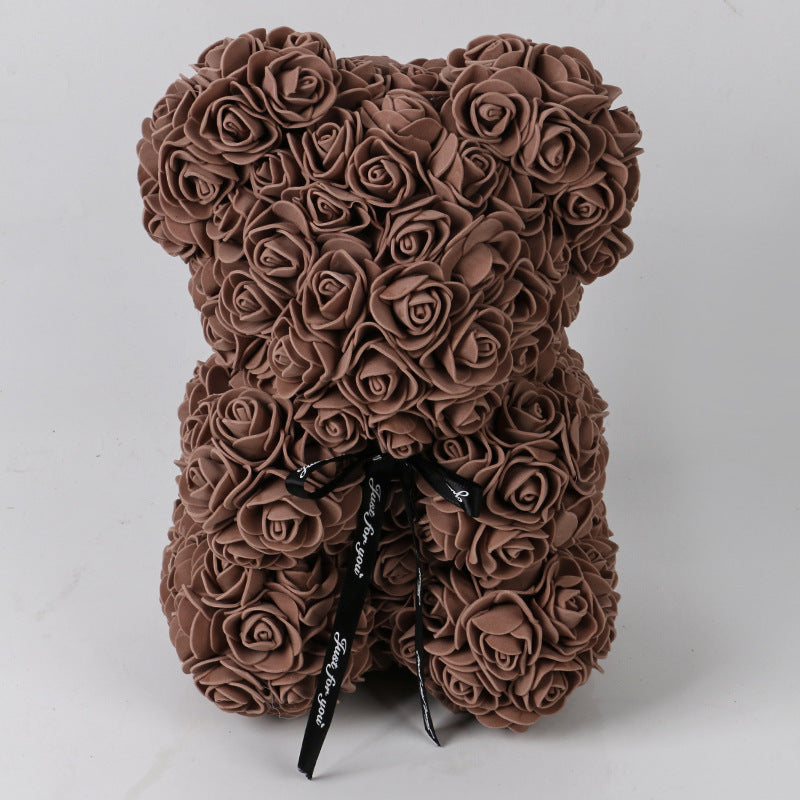 Frendorf | Valentinstag Geschenk Rose Bär Ewige Blume Rose Teddybär PE Schaum Bär 25cm Valentinstag