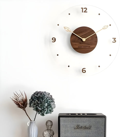 Frendorf | QuietWood – Minimalistische, geräuschlose Wanduhr mit schlichtem Design für jeden Raum