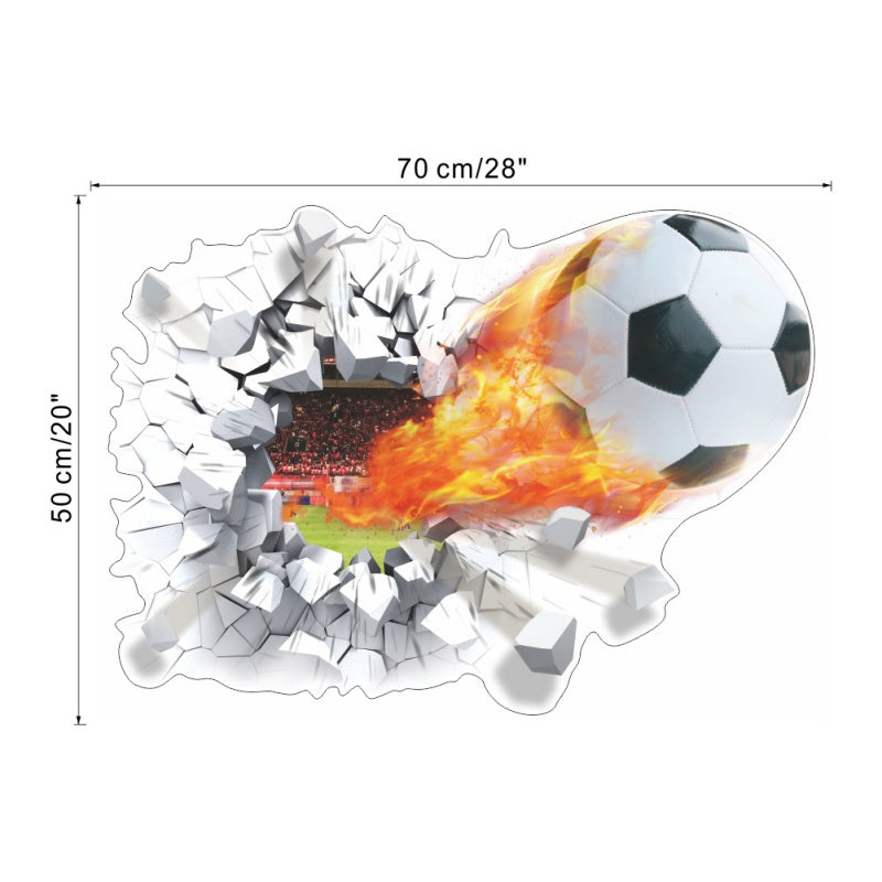 Frendorf | Cartoon Wandtattoo Fußball zerbrochene Wand