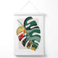 Monstera Grüner und Roter Minimalistischer Poster mit Aufhänger