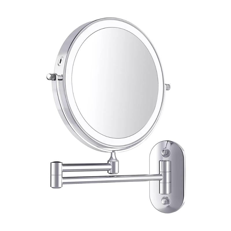Frendorf | ReflectPro LED Vergrößerungsspiegel | Wiederaufladbar | Kosmetik & Badezimmer | Chromsilber