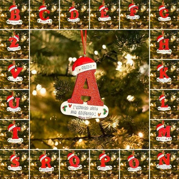 Frendorf | Personalisierte Weihnachts 24 Buchstaben Ornamente