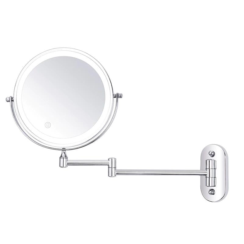 Frendorf | LED Vergrößerungsspiegel | Wiederaufladbar | Kosmetik & Badezimmer | Chromsilber