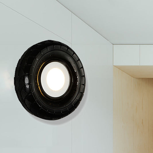 Frendorf | Tyre Metallic Wandleuchte Bauernhaus Stil LED Korridor Wandmontage Beleuchtung in Schwarz, 10"/16" Breite