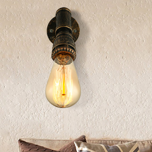 Frendorf | 1 Licht Wandverlichting Landhuisstijl Open Bulb IJzeren Mini Wandmontageverlichting met Waterpijp in Brons
