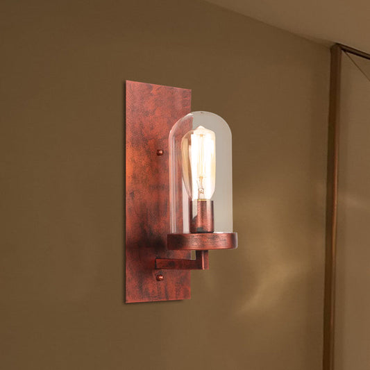 Frendorf | 1 Licht Tubular/Tube/Zylinder Wandlamp Industrieel Roest Duidelijk Glas Wandlamp Fixture voor Eetkamer