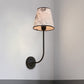 Frendorf | Vintage Conical Wandlamp 1 Kop Stof en Metaal Wandmontage Fixture met Gebogen Arm in Wit
